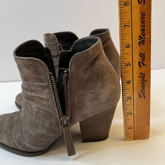 Paul Green Size US 7 Women Taupe Malibu Sliced Metallic Heels Zip Ankle Boots - Picture 10 of 12